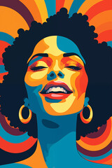 Resplandecendo em Resiliência: A Jovem Afro e Seu Sorriso Majestoso no Dia da Consciência Negra, IA Generativa - obrazy, fototapety, plakaty