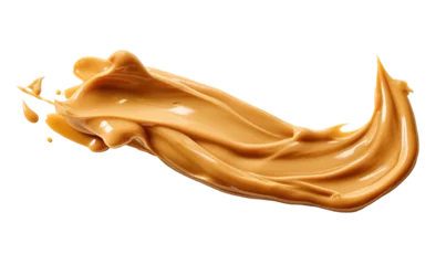 Foto op Aluminium Peanut butter spread isolated on transparent or white background © Dina Studio