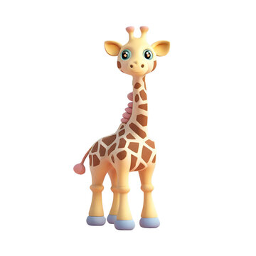 A giraffe toy on a black background