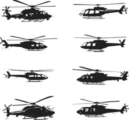 The set of helicopter silhouettes