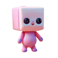 A pink toy with big eyes