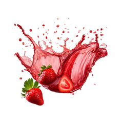 A strawberry juice splashing into a splash