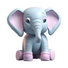 A toy elephant with pink shoes
