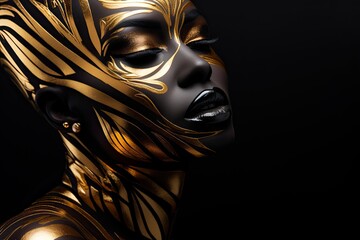 A young woman wearing a mysterious mask, exuding elegance and glamour at a Venetian masquerade ball.