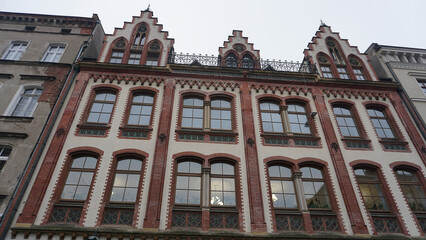 The old building in the historical center on Wroclaw, Poland