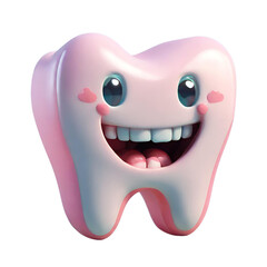 Grin and Grind The Cartoon Tooth with a Radiant Smile
