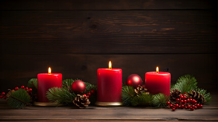 Christmas Candles with copy space