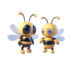 Two bees with wings and wings