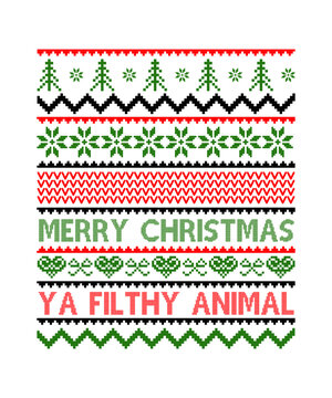 merry christmas ya filthy animal svg design