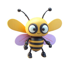 Wings of Whimsy The Cartoon Bee with Fluttering Wings