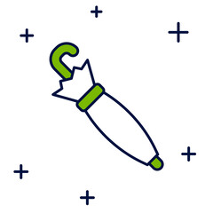 Filled outline Umbrella icon isolated on white background. Insurance concept. Waterproof icon. Protection, safety, security concept. Vector