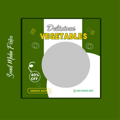 Social Media Food Poster Design and Banner Template