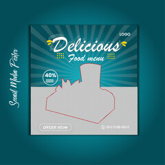 Social Media Food Poster Design and Banner Template