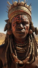 Obraz premium indigenous man from africa taking a selfie