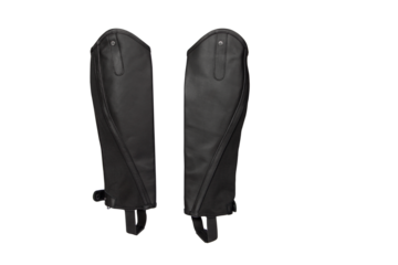 Professional leather Half Chaps ready to wear chaps with the Boots. Riding shoes.