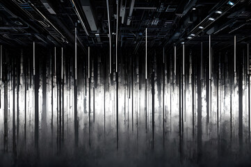  Technological cyber background design, neon light, bright dark illustration, future tech style, Generative AI