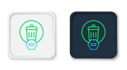 Line Trash can icon isolated on white background. Garbage bin sign. Recycle basket icon. Office trash icon. Colorful outline concept. Vector