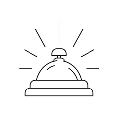 hotel bell outline icon. isolated line vector illustration from travel collection. editable thin stroke hotel bell icon on white background
