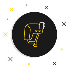 Line Skateboard helmet icon isolated on white background. Extreme sport. Sport equipment. Colorful outline concept. Vector