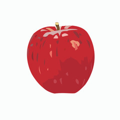 red apple on white background