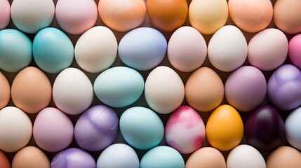  a close up of a bunch of eggs with different colors of eggs in the middle of the egg carton.  generative ai