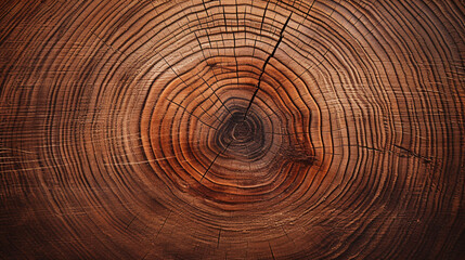 Old wooden oak tree cut surface. Rough organic texture of tree rings with close up of end grain. - obrazy, fototapety, plakaty