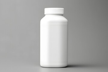 white plastic bottle with a blank label mockup. 250 ml bottle mockup.