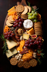 beautiful, cheese slice, restaurant, board, grapes, cheese houses