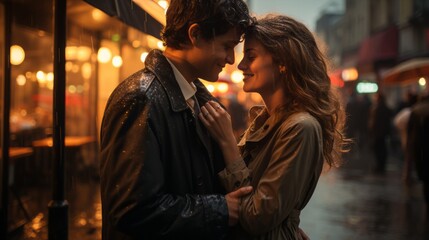 Obraz premium couple in love on the street 