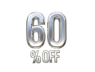 60 percent off sale text illustration element