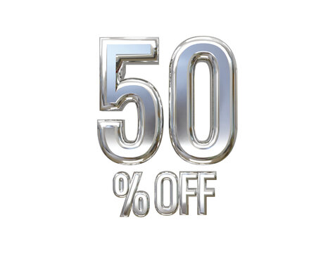50 percent off sale text illustration element