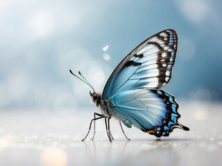 Fototapeta na wymiar Beautify Blue Butterfly and Background