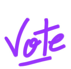 the word vote hand written 