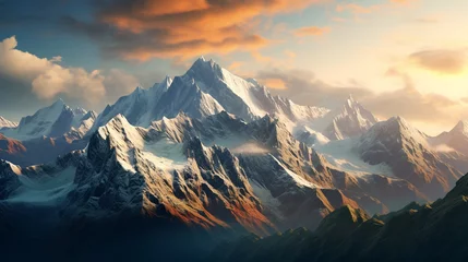 Printed kitchen splashbacks Himalayas Panoramic view of mountain range