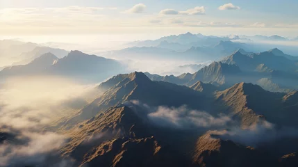 Crédence de cuisine en verre imprimé Himalaya Panoramic view of mountain range