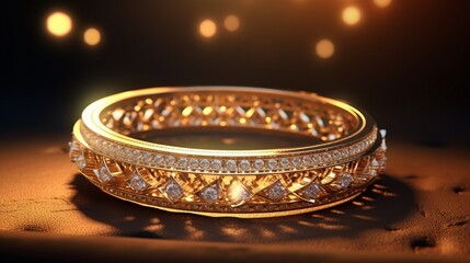 A beautifully designed, high-detailed bracelet shimmering under the sunlight.