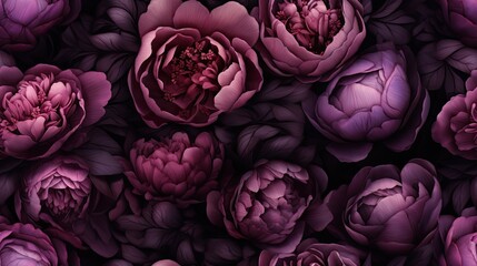 Obraz premium a bunch of flowers that are in the middle of a bunch of purple flowers that are in the middle of a bunch of purple flowers that are in the middle of the picture. generative ai