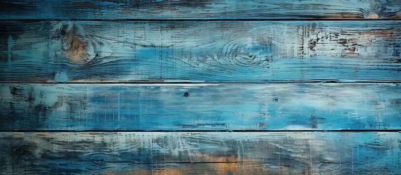 In France the vintage barnwood wall painted with a blue grunge color creates an abstract pattern giving a textured and abstract design that adds a nostalgic touch to the background