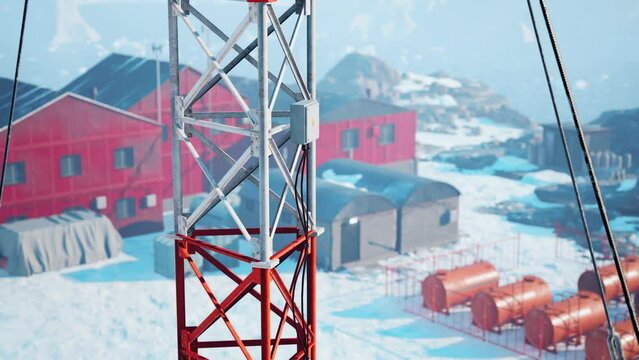 Russian research and polar expedition base buildings in Arctic