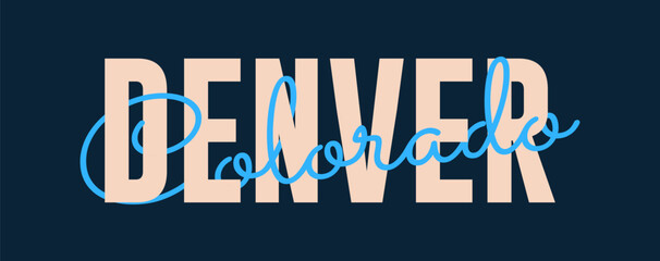 T-shirt stamp graphic, Sport wear typography emblem Denver, Colorado vintage tee print, athletic apparel design shirt graphic print