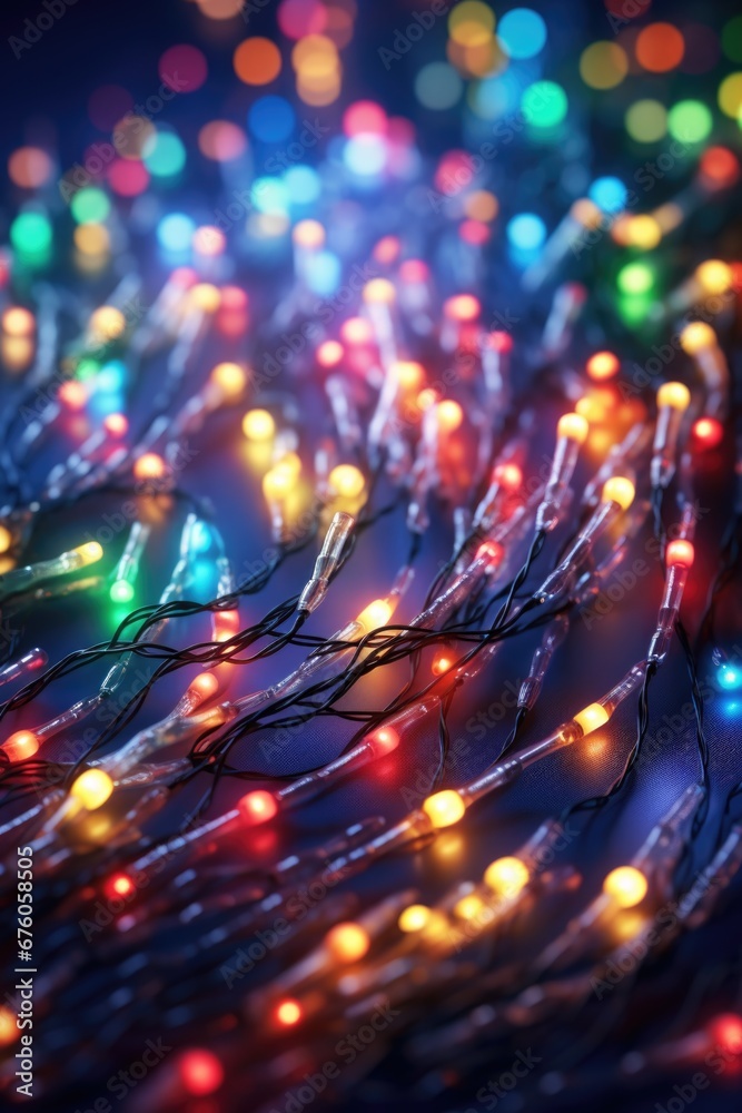 Poster a picture of a bunch of lights on a table. can be used for various purposes.