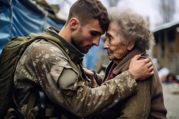 Fototapeta premium A picture of a man and a woman embracing each other. This image can be used to depict love, affection, relationships, or friendship.