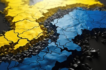 Fototapeta premium A detailed close-up view of a map of Europe. This image can be used to illustrate geography, travel destinations, or educational materials