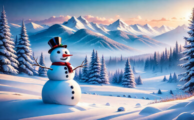 Obraz premium Fantastic winter landscape. AI