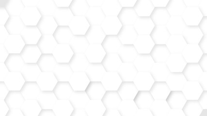 Abstract white hexagonal background. Luxury white honeycomb pattern. 3D futuristic abstract honeycomb mosaic white background. geometric mesh cell texture.	