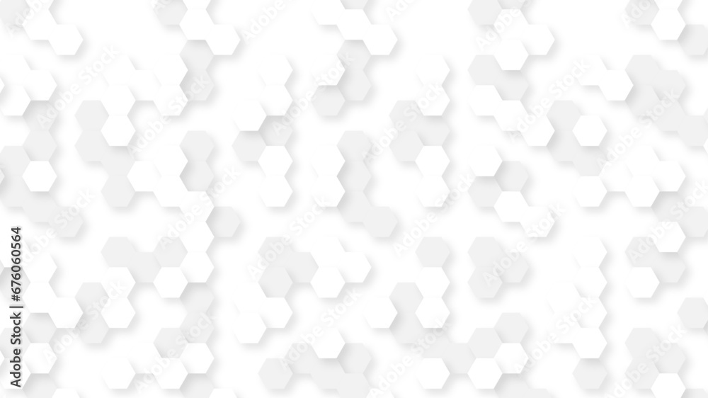 Poster abstract background with multiple shades of gray hexagon pattern vector design template. white hexag