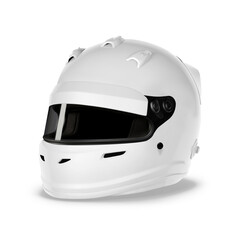 a White Racing Helmet Mockup image isolated on a white background