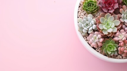 succulents in a pot with space for text.