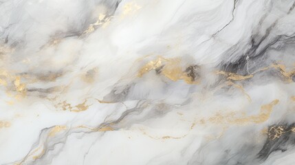 Abstract marbled background. Luxurious elegant grey and white marble stone texture, with gold details.