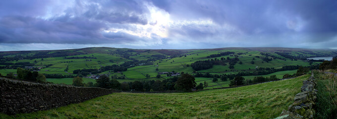 Panoramic View over Wath in Nidderdale near Pateley Bridge, North Yorkshire
